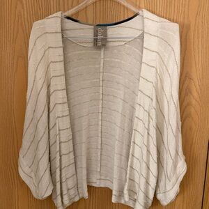 DOLAN LEFT COAST Anthropologie Beige White Drape Cardigan Dolman Sleeves XS/S